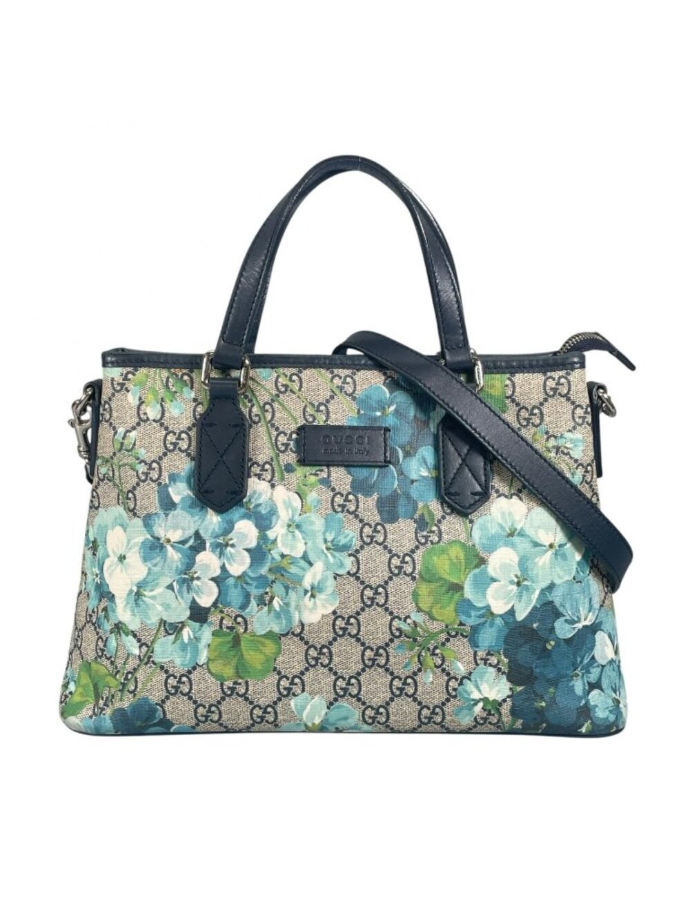 Gucci GG Blooms Floral Botanical Handbag Canvas Beige